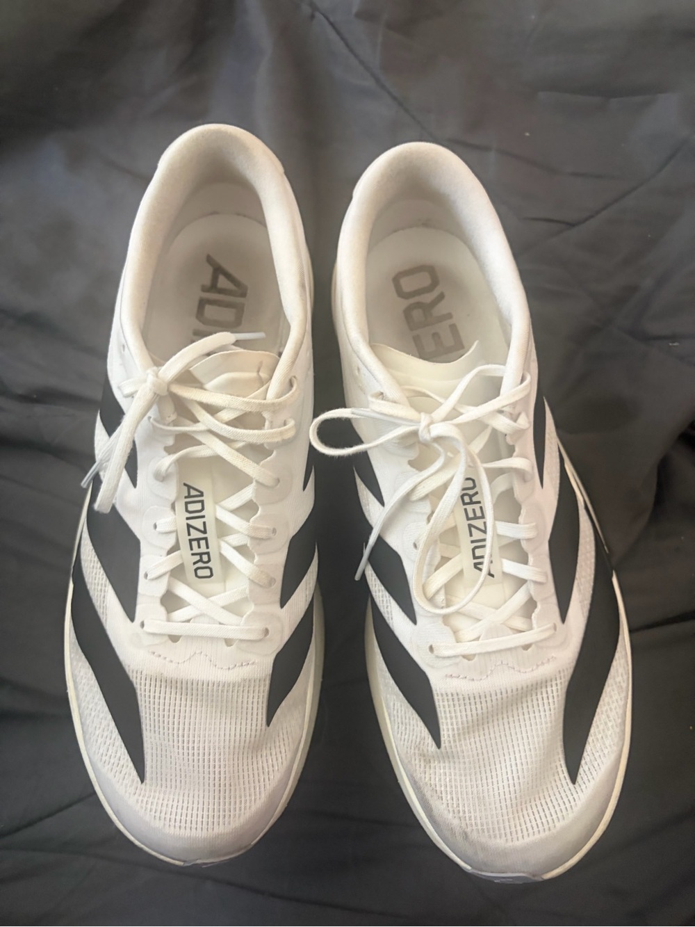 Adidas Adizero Men’s White Black Running Shoes pre owned as isEVO SL Sz 11.5 - Picture 1 of 7